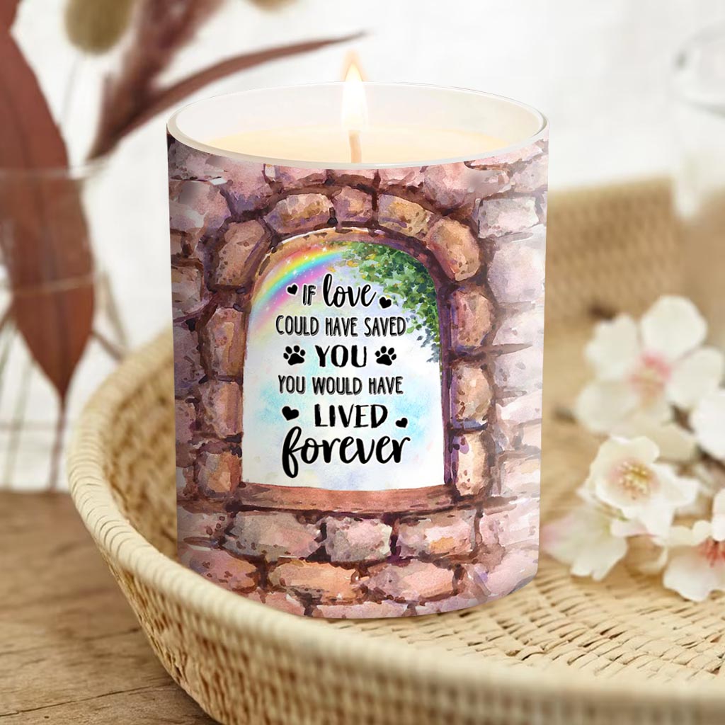 No Longer By My Side - Personalized Dog Candle With Wooden Lid