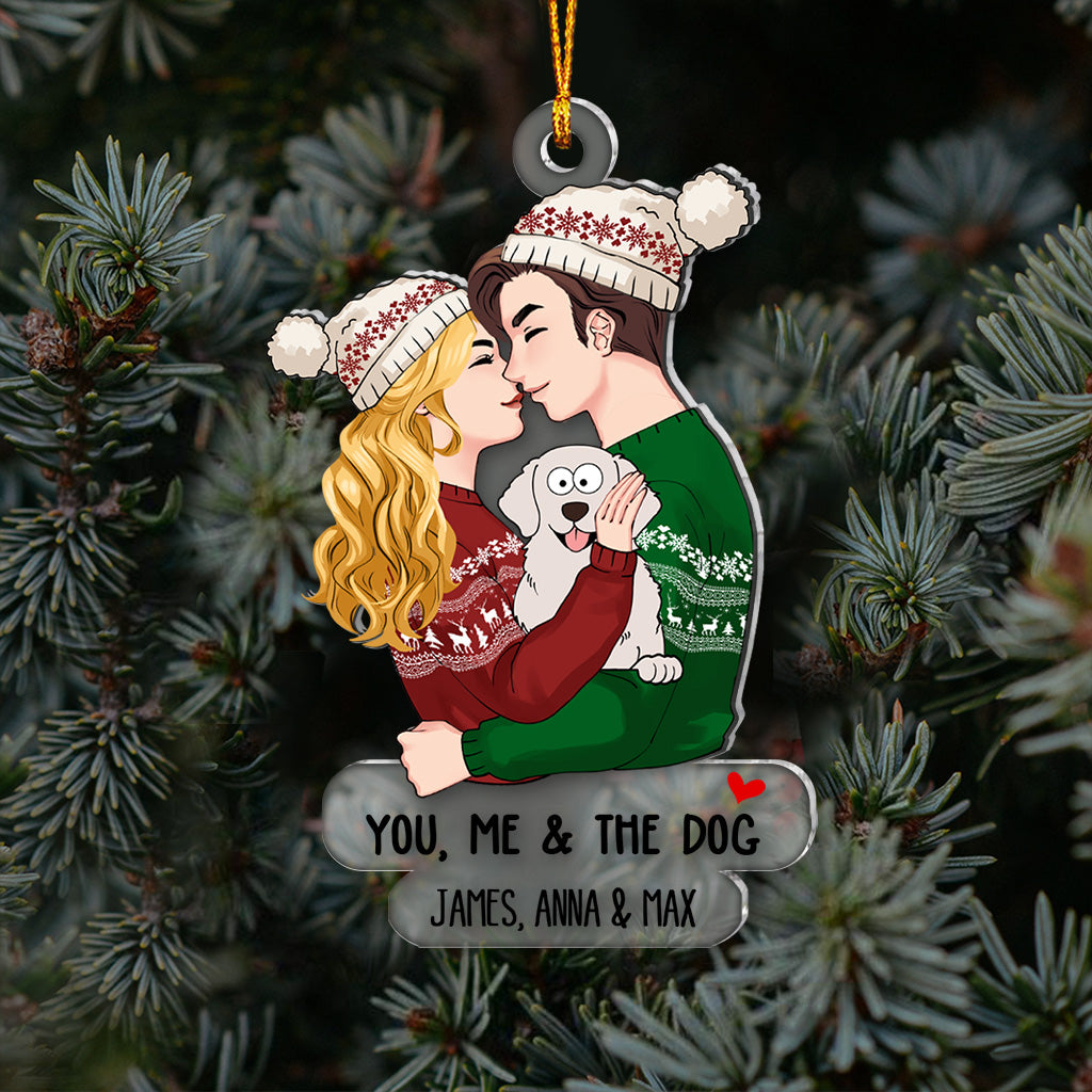 You Me And The Dog Cat - gift for dog lover, cat lover - Personalized Transparent Ornament