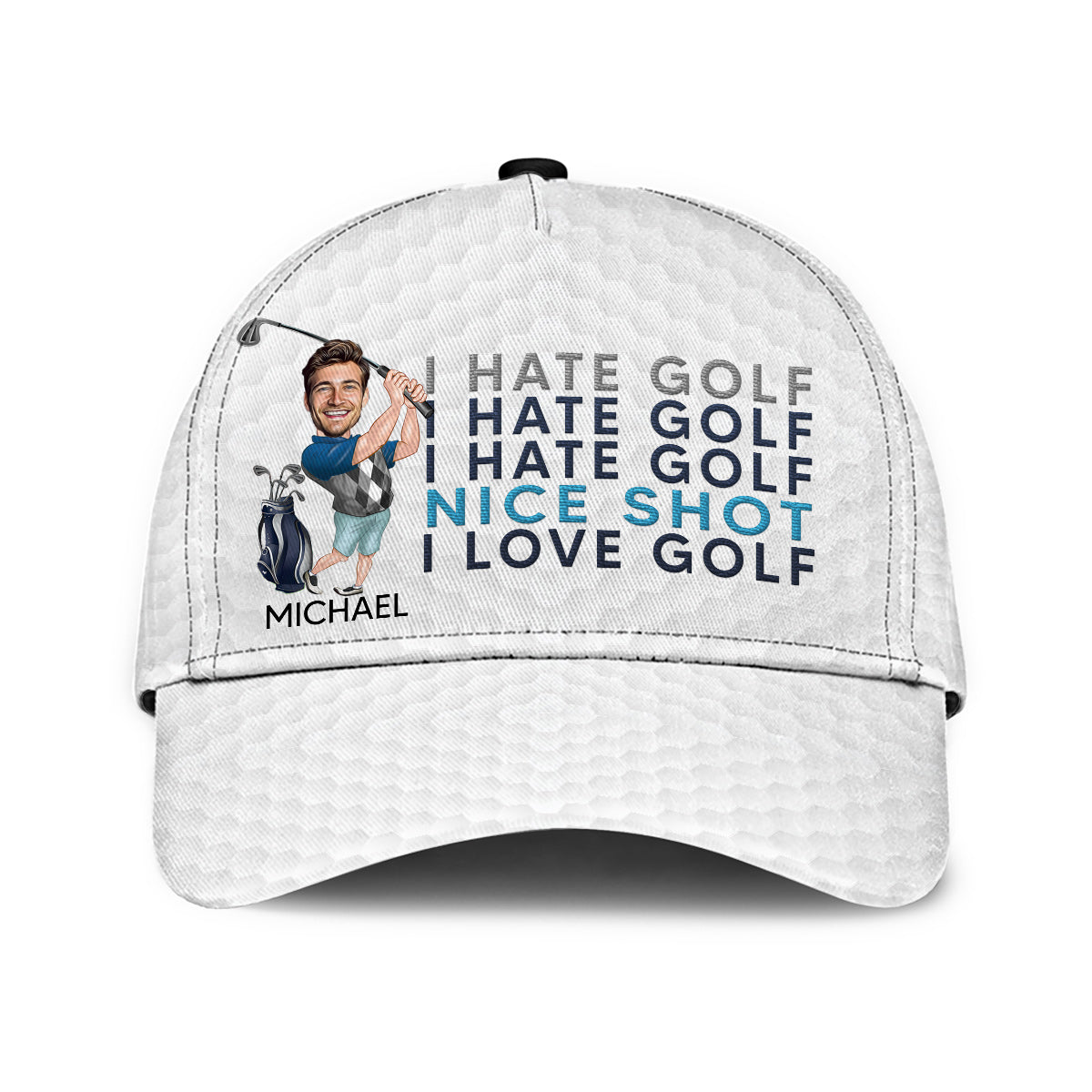Photo Inserted Funny Golfer - Personalized Golf Classic Cap