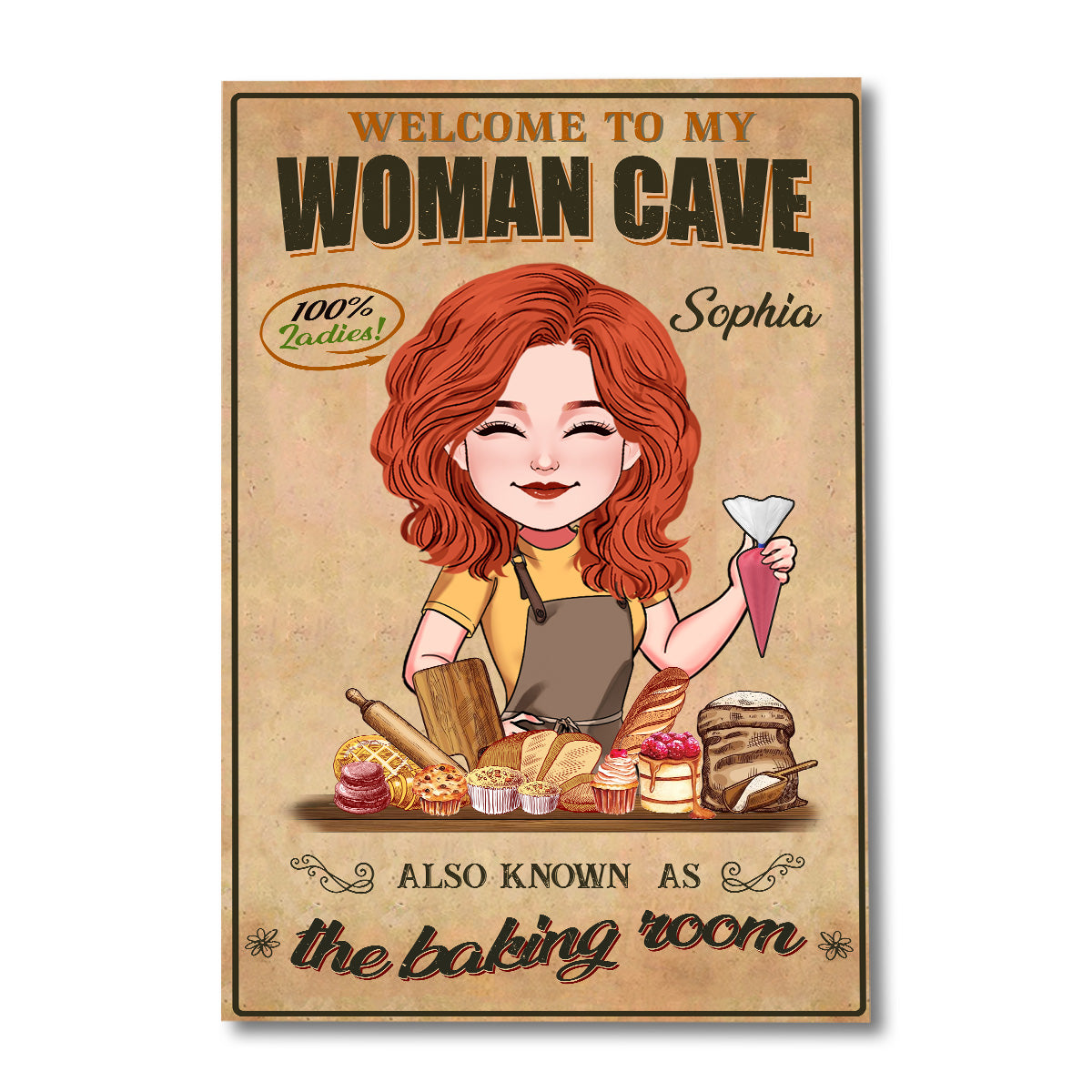 Welcome To My Woman Cave - Personalized Baking Canvas And Poster