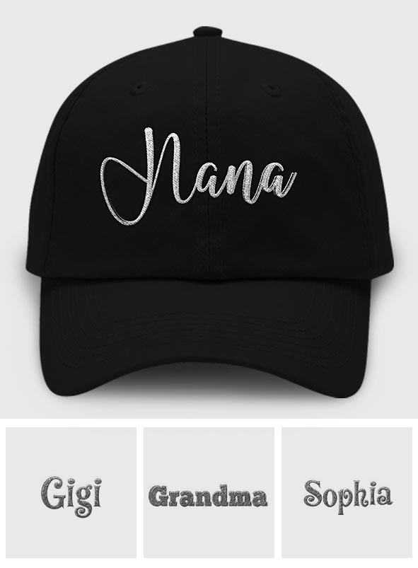 Casquette classique brodée personnalisée avec nom pour grand-mère