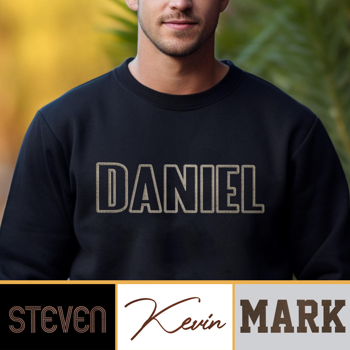 Personalisierter bestickter Pullover für Enkel mit individuellem Namen