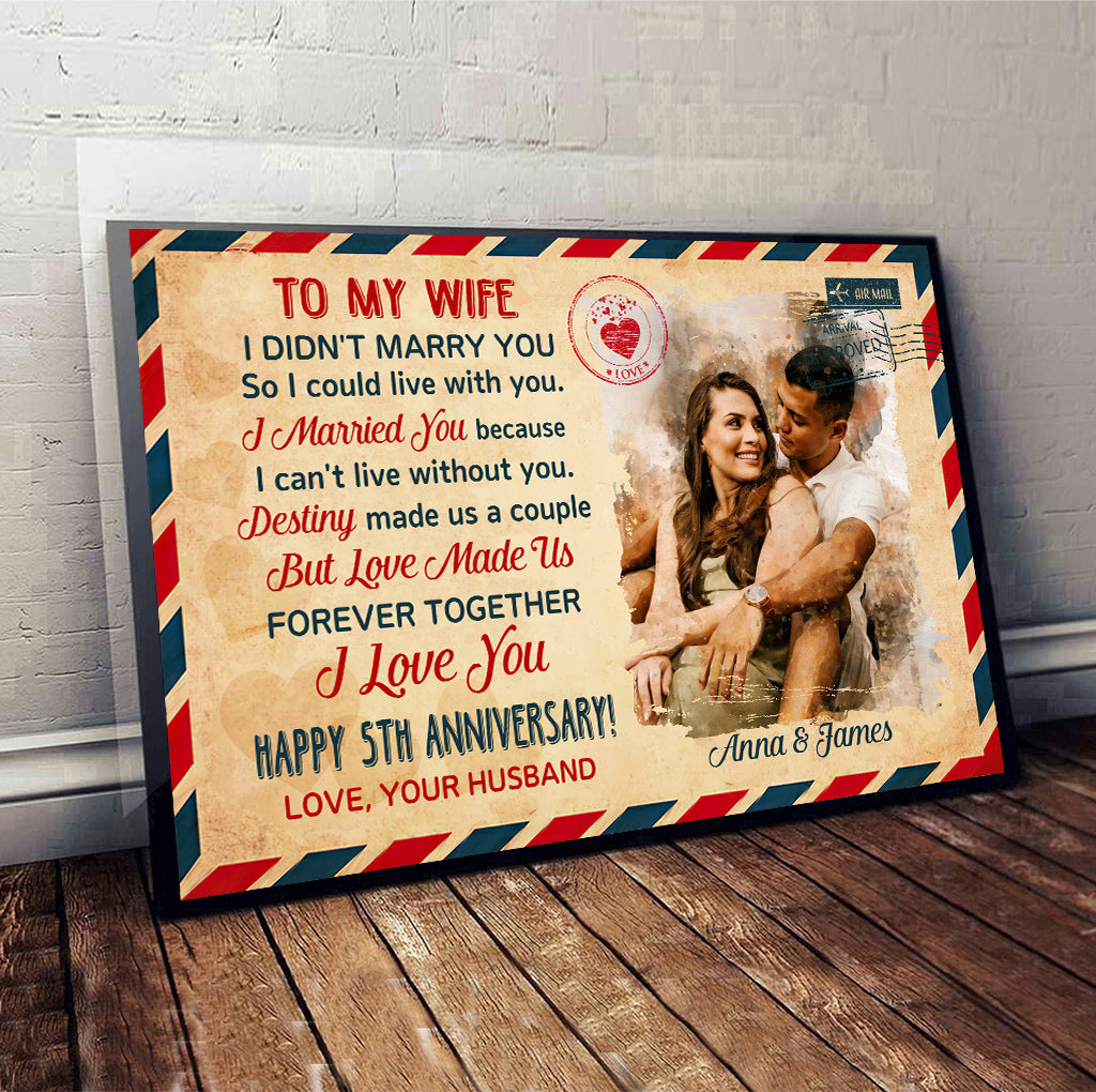 Happy Anniversary - Personalized Husband And Wife Canvas And Poster