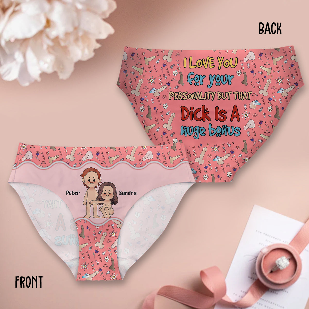 I Love You For Your Personality - Personalized Couple Women Briefs