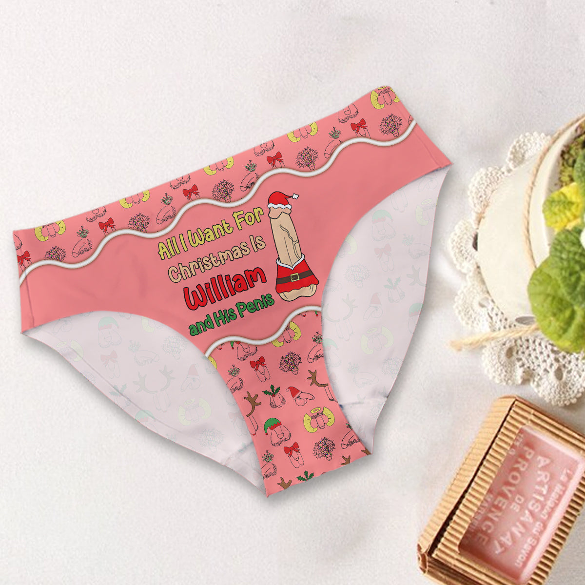 All I Want For Christmas - Personalized Couple Women Briefs