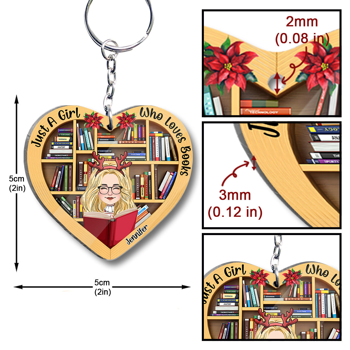 Just A Girl Who Loves Book - Personalized Book Keychain