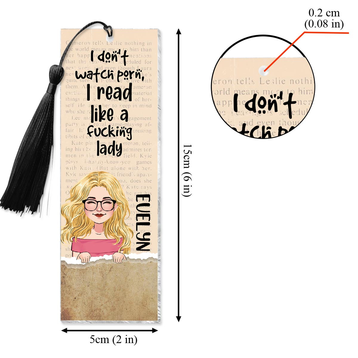 I Don't Watch P - Personalized Book Bookmark (Printed On Both Sides)