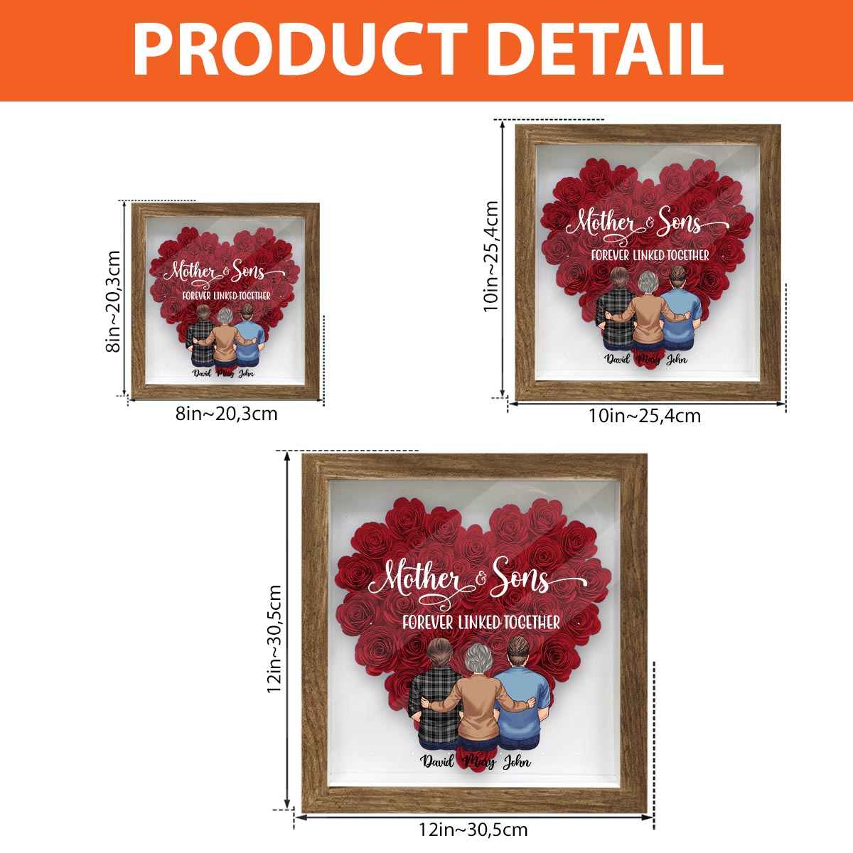 Mother And Daughters - Gift for mom, daughter, son - Personalized Flower Shadow Box
