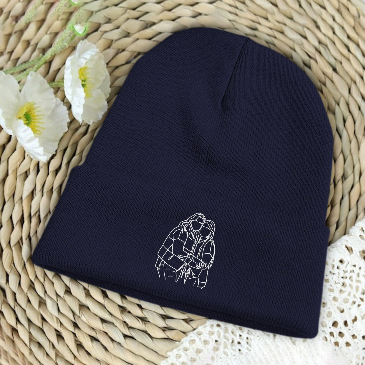 Custom Photo - Personalized Bestie Embroidered Beanie
