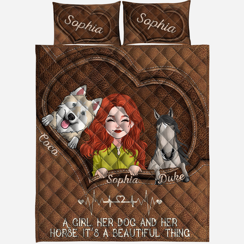 What A Beautiful Thing - Personalized Horse Quilt Set