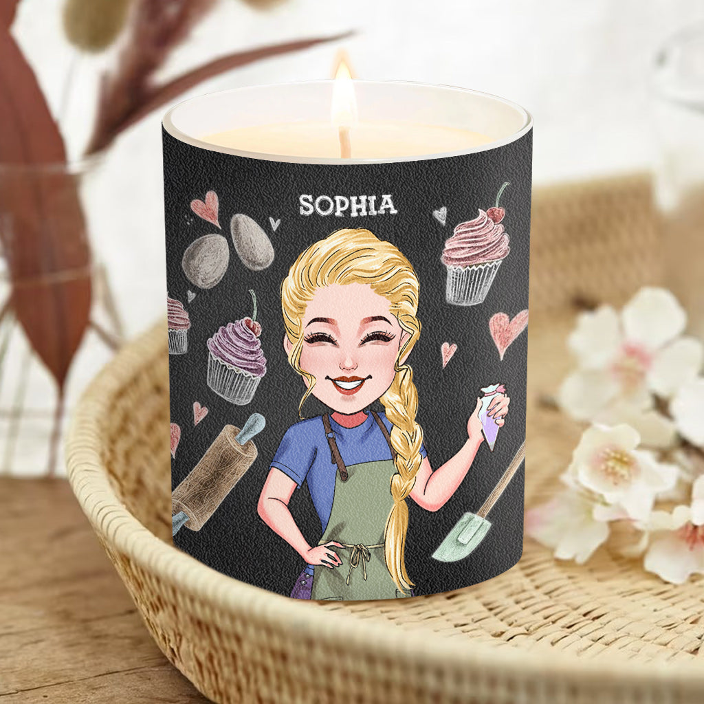 Life Is What You Bake It - Personalized Baking Candle With Wooden Lid