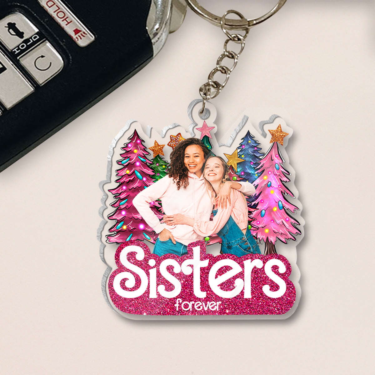 Sister Forever - Gift for friend - Personalized Transparent Keychain