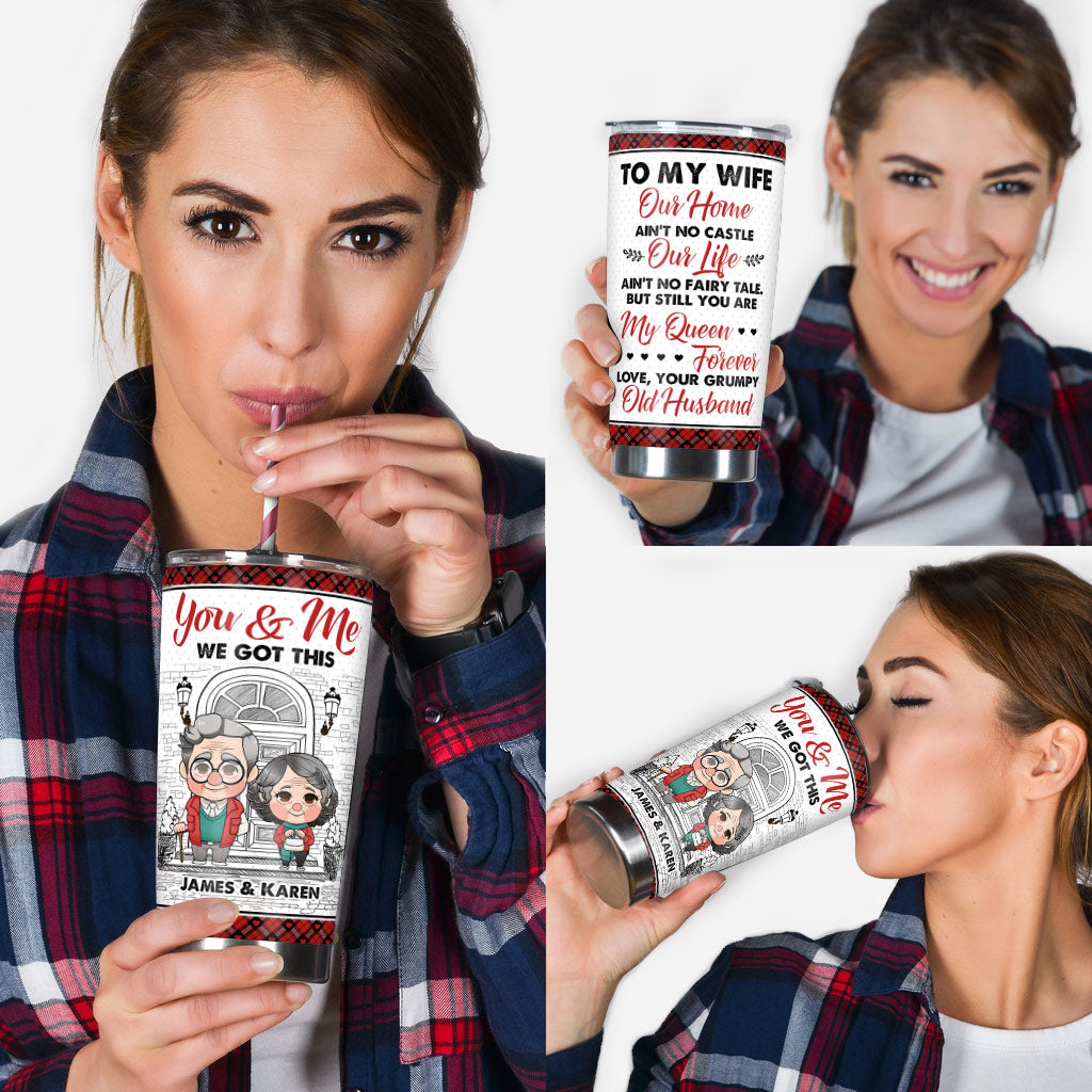 You And Me We Got This - Personalized Husband And Wife Tumbler