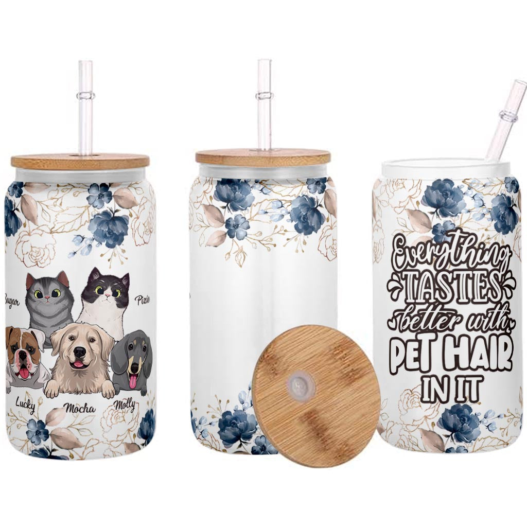 Alles schmeckt besser – Katzengeschenk für Hundeliebhaber – personalisiertes Dosenglas