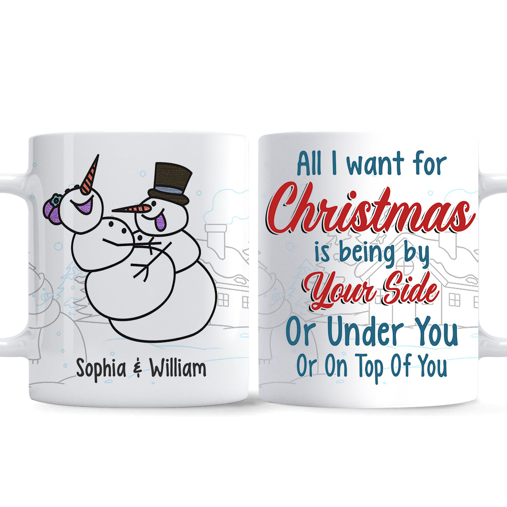 Tout ce que je veux pour Noël - Mug personnalisé pour couple