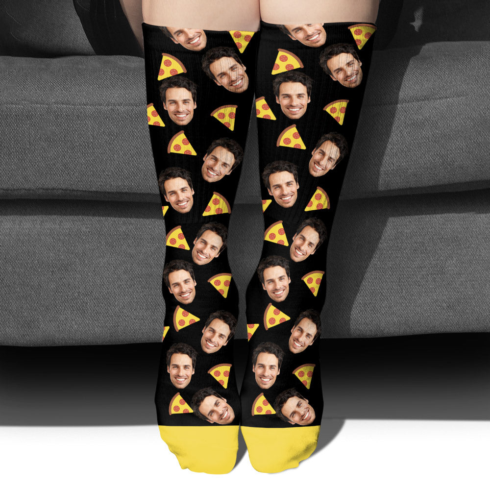 Lustiges Symbolmuster – Personalisierte Socken für Stiefväter