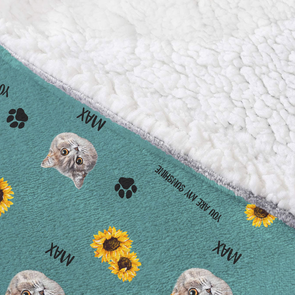 Tu es mon rayon de soleil - Cadeau pour amoureux des chats - Couverture à capuche personnalisée