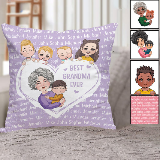 Oma/Nana/Gigi, wir lieben dich – personalisiertes Oma-Kissen