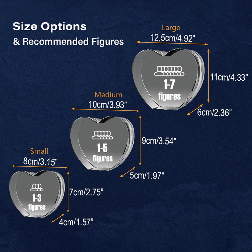 Custom Photo - Personalized Family Laser Engraving 3D Heart Shaped Crystal Lamp