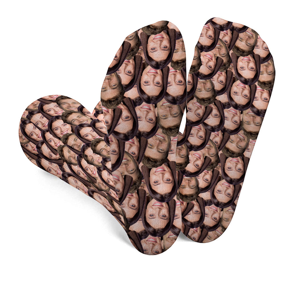 Customizable Printed Face Socks - Personalized Couple Socks