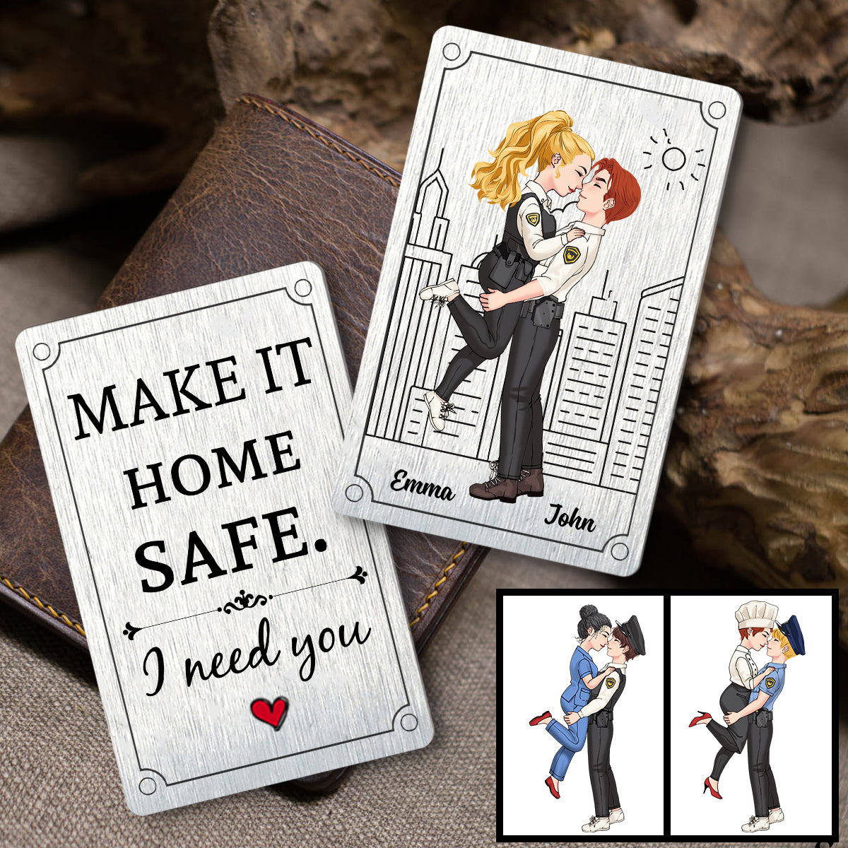 Make It Home Safe - Personalized Couple Wallet Insert Card