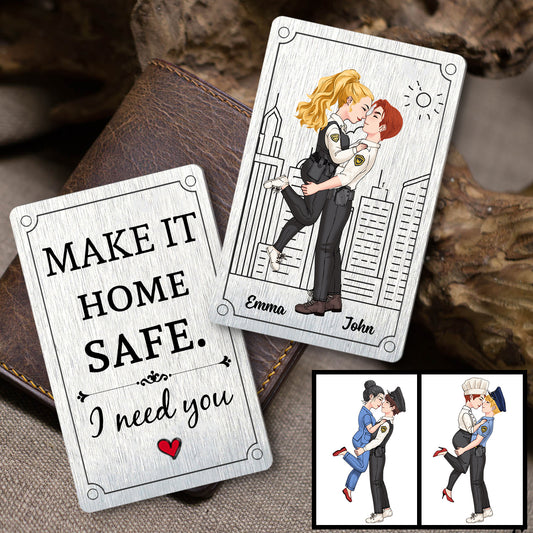 Make It Home Safe - Personalized Couple Wallet Insert Card