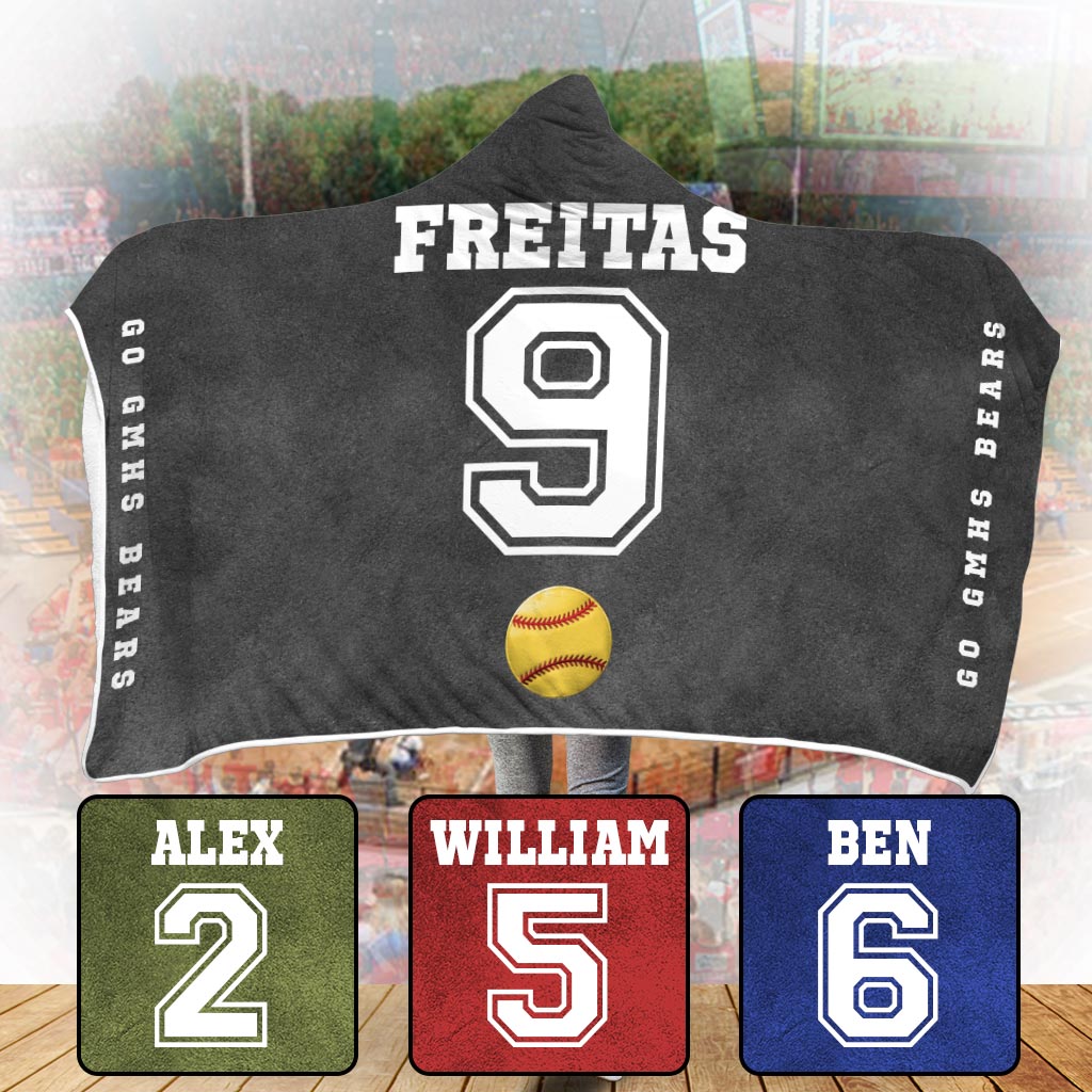 Les amateurs de sport, allez l'équipe ! - Couverture à capuche personnalisée pour le softball