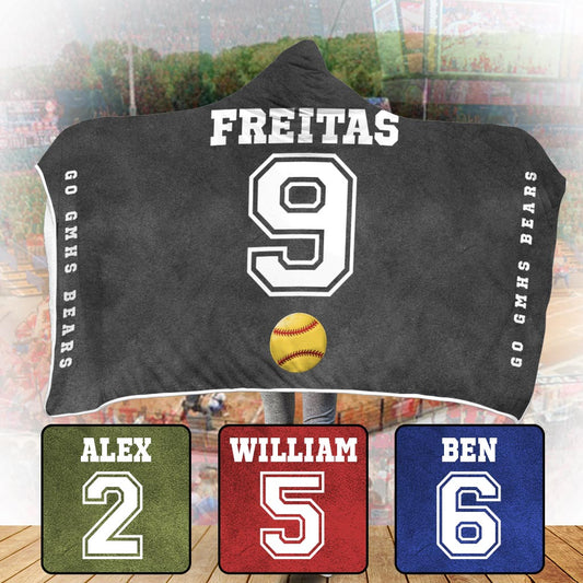 Les amateurs de sport, allez l'équipe ! - Couverture à capuche personnalisée pour le softball