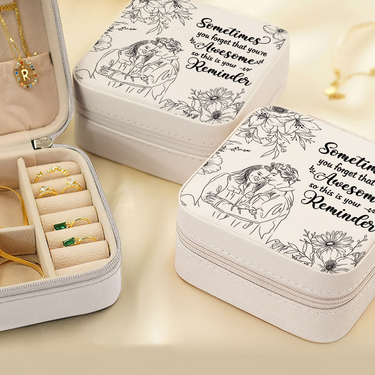 You're Awesome - Personalized Couple Jewelry Box