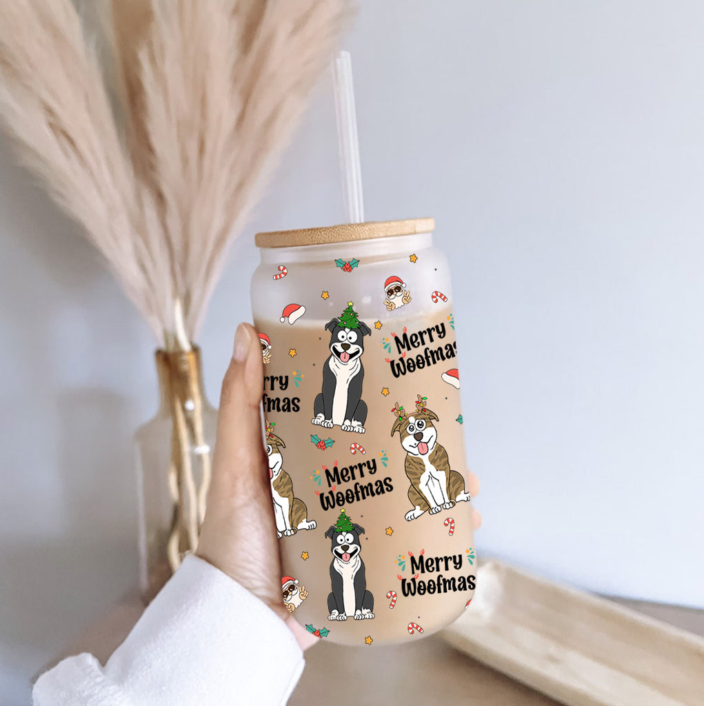 Funny Dogs Cats Merry Woofmas Meowy Catmas - Gift for dog lovers, cat lover - Personalized Can Glass