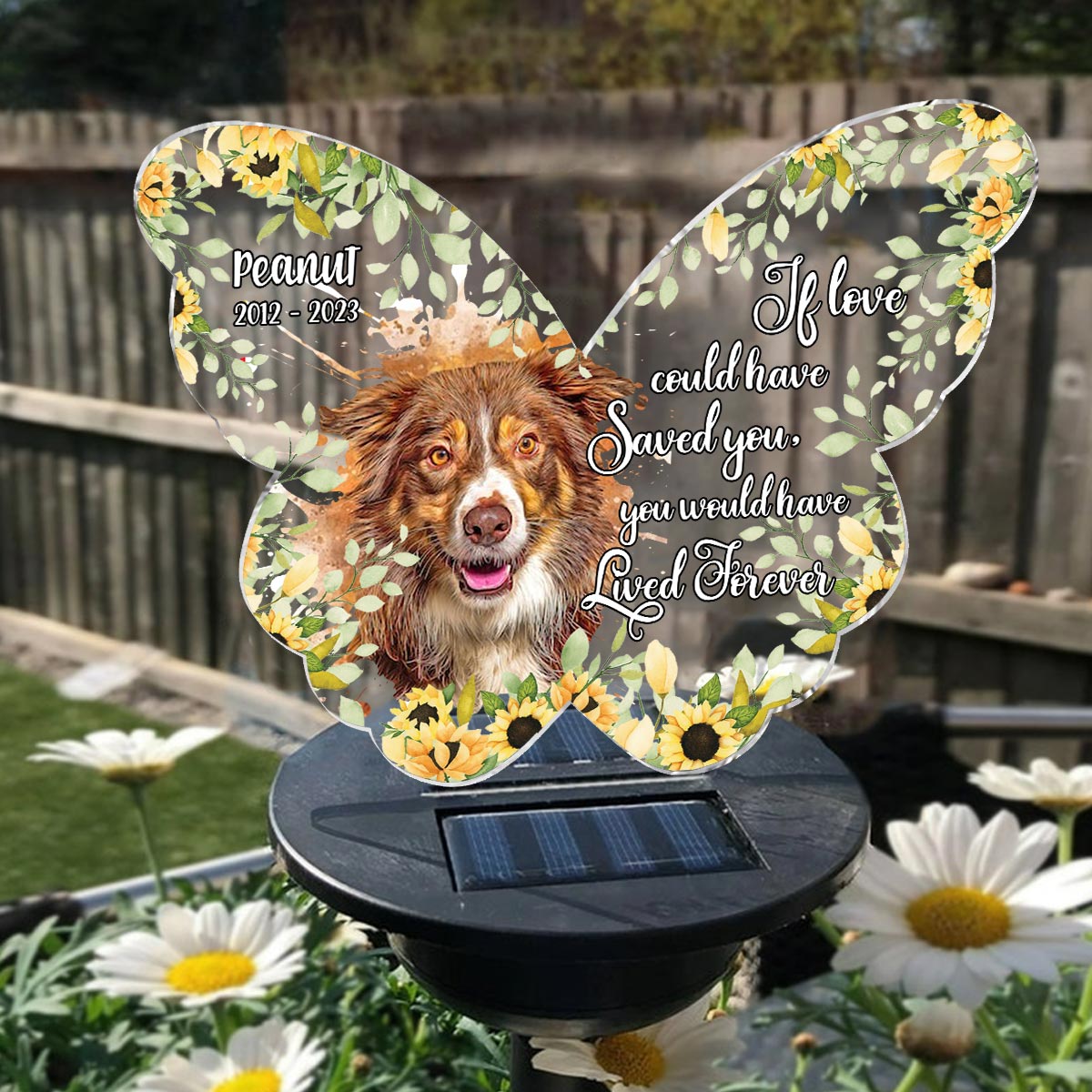 Si l'amour avait pu te sauver - Lampe solaire personnalisée pour jardin pour chien