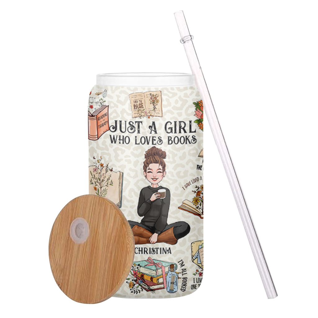 Just A Girl Who Loves Books - Personalized Book Can Glass