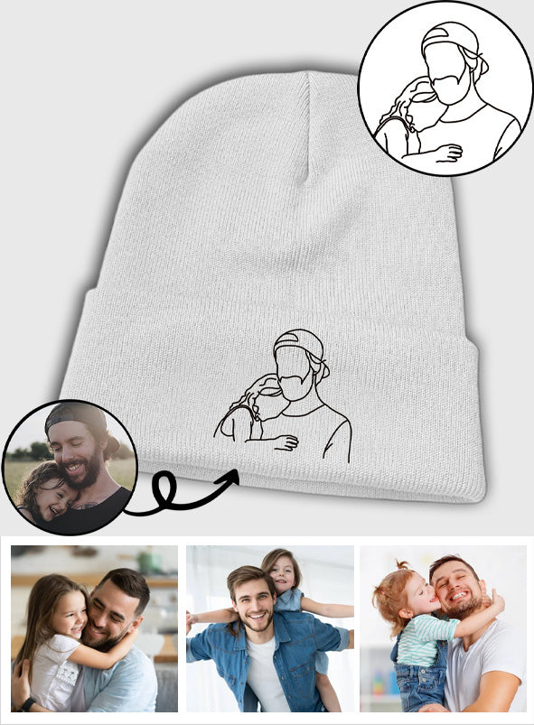 Custom Photo - Personalized Step Dad Embroidered Beanie
