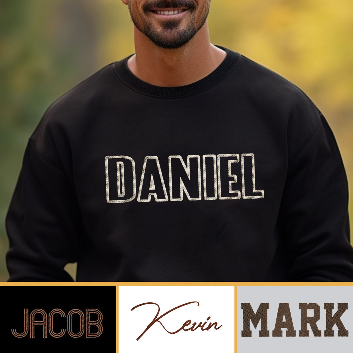 Personalisierter Pullover mit Stickerei für Stiefväter – individueller Name