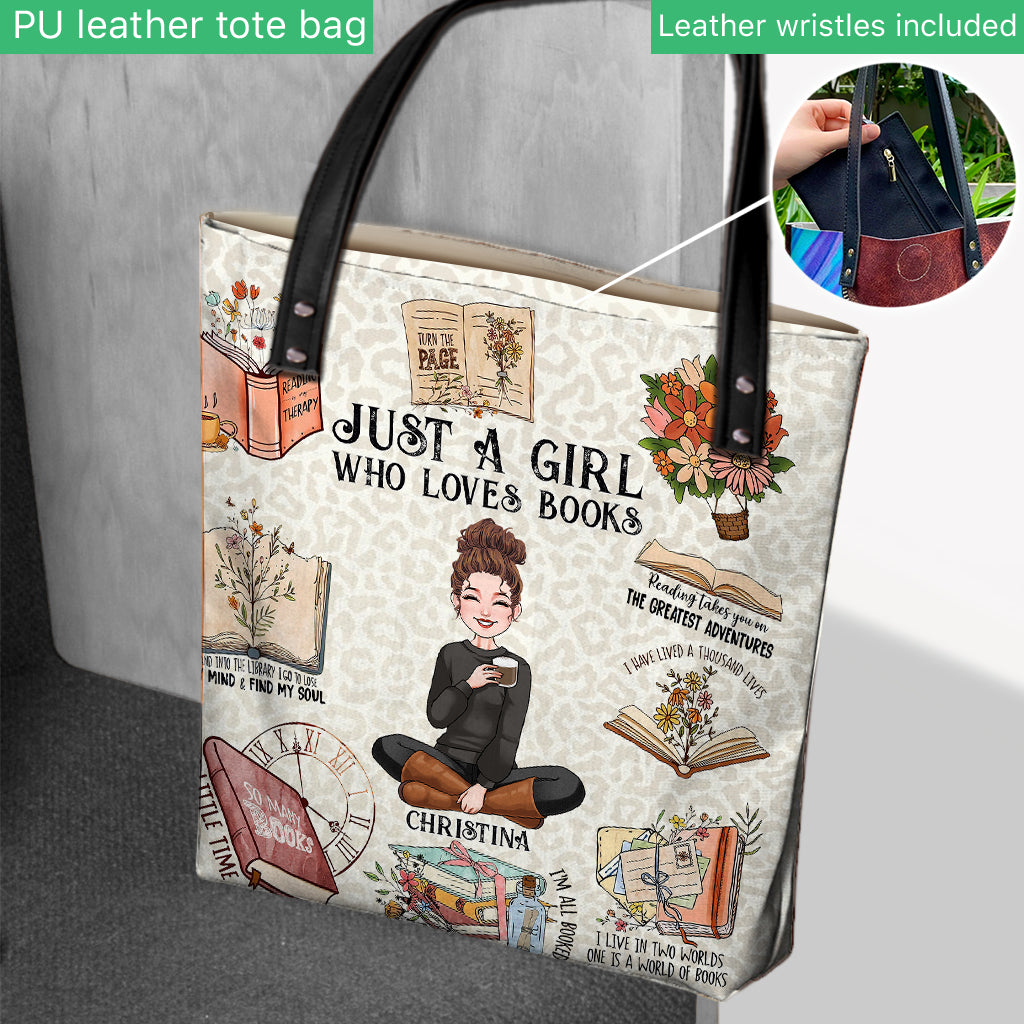 Just A Girl Who Loves Books - Personalized Book Tote Bag
