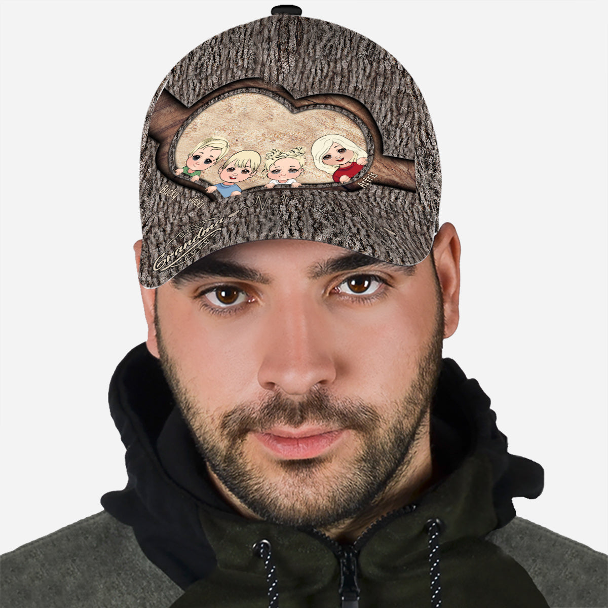 Whenever You Touch This Heart - Gift for dad, grandma, grandpa, mom, uncle, aunt, brother, sister - Personalized Classic Cap