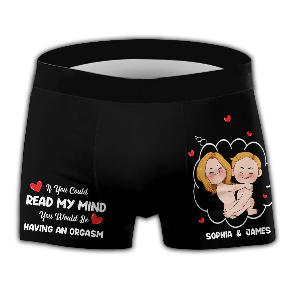 If You Could Read My Mind - Personalized Couple Men Boxer Briefs
