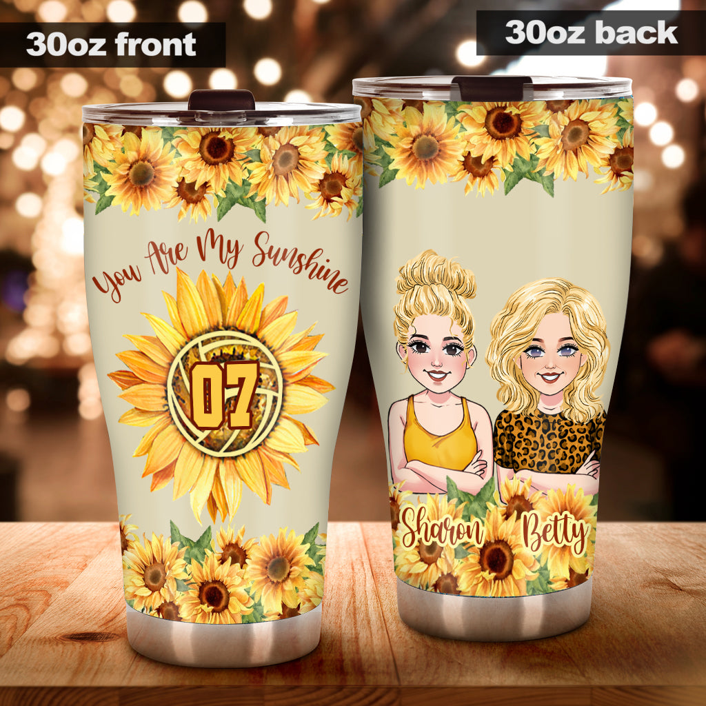 You Are My Sunshine - Personalized Volleyball Tumbler