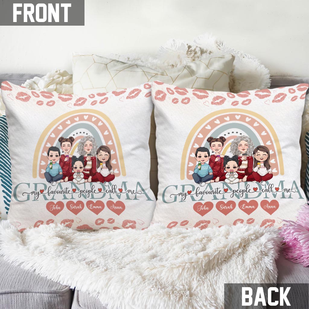 Mes personnes préférées m'appellent grand-mère - Coussin décoratif personnalisé « Grand-mère »