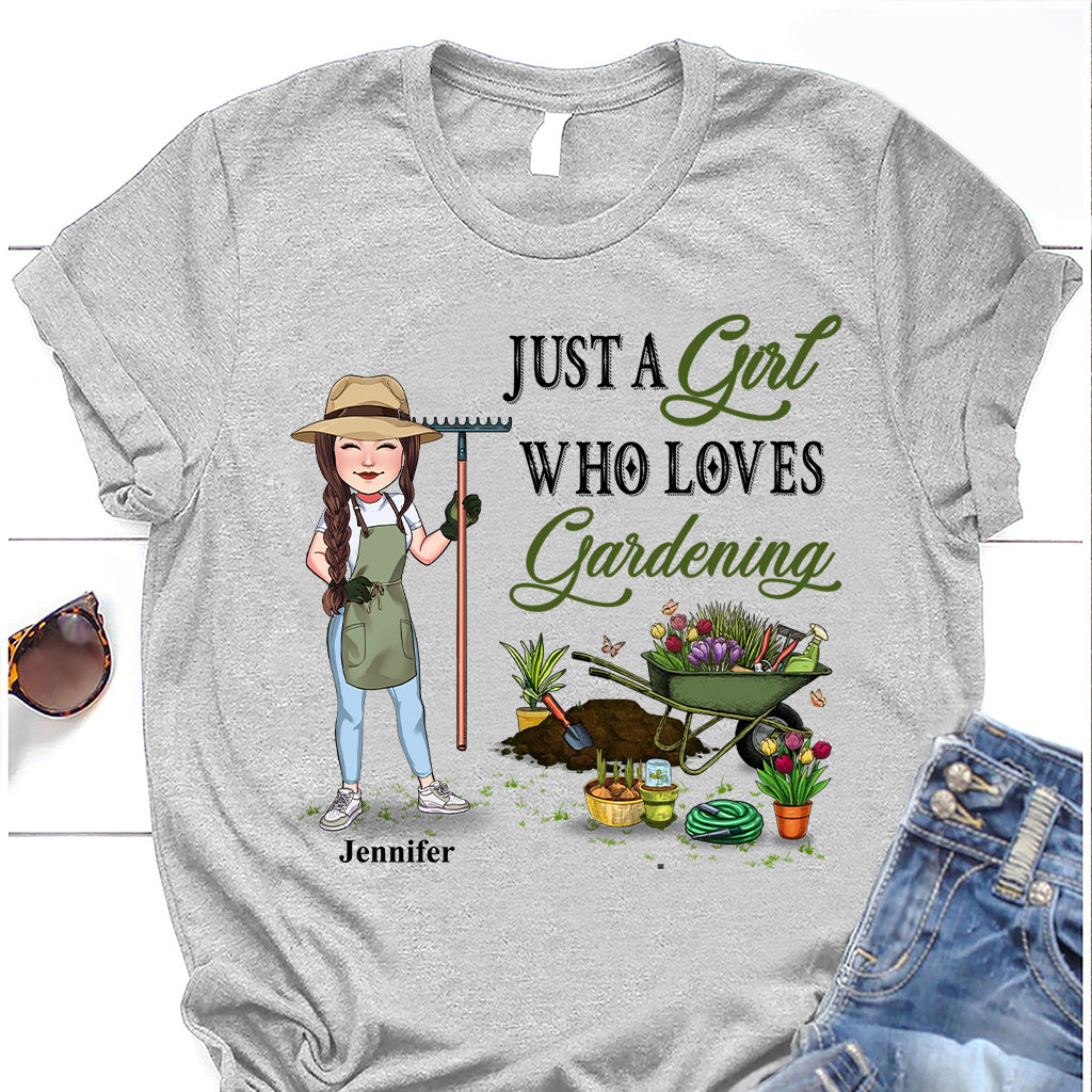 Just A Girl Who Loves Gardening - Personalized Gardening T-shirt & Hoodie