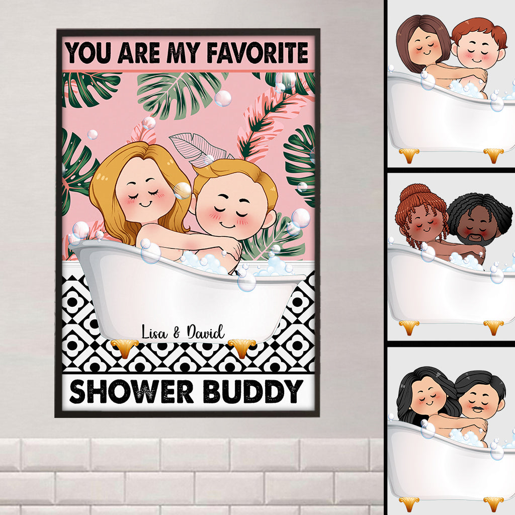 You Are My Favorite Shower Buddy - Personalized Couple Canvas And Poster