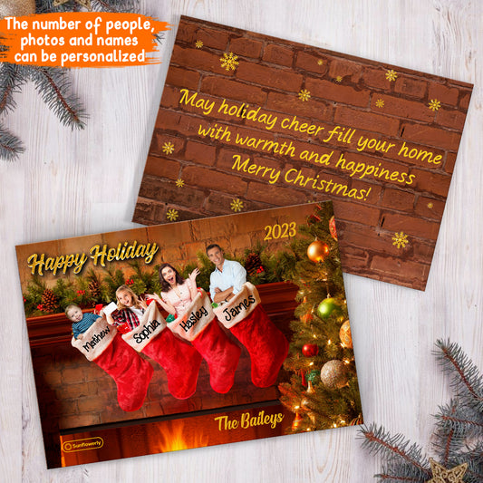 Family Stocking Stuffers Holiday Card - Personalized Family Greeting Card