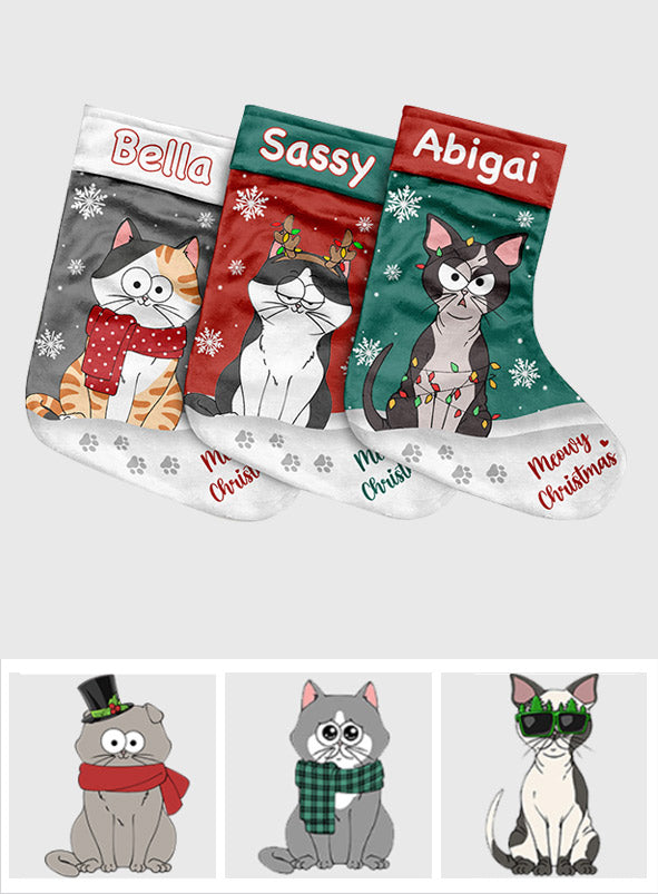 Noël Miaou - Chaussettes de Noël personnalisées pour chats