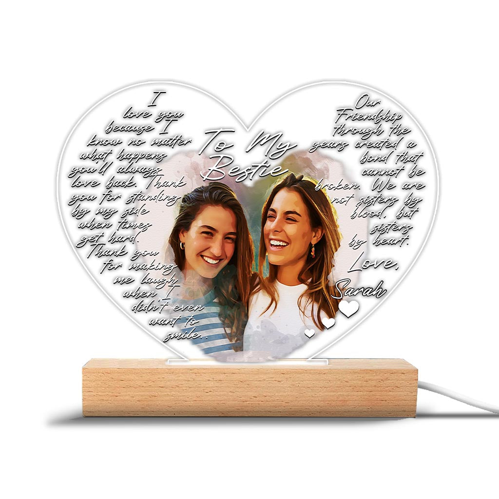 Für meine beste Freundin – Personalisierte, beste-Freundin-förmige Plakette mit Lampenfuß