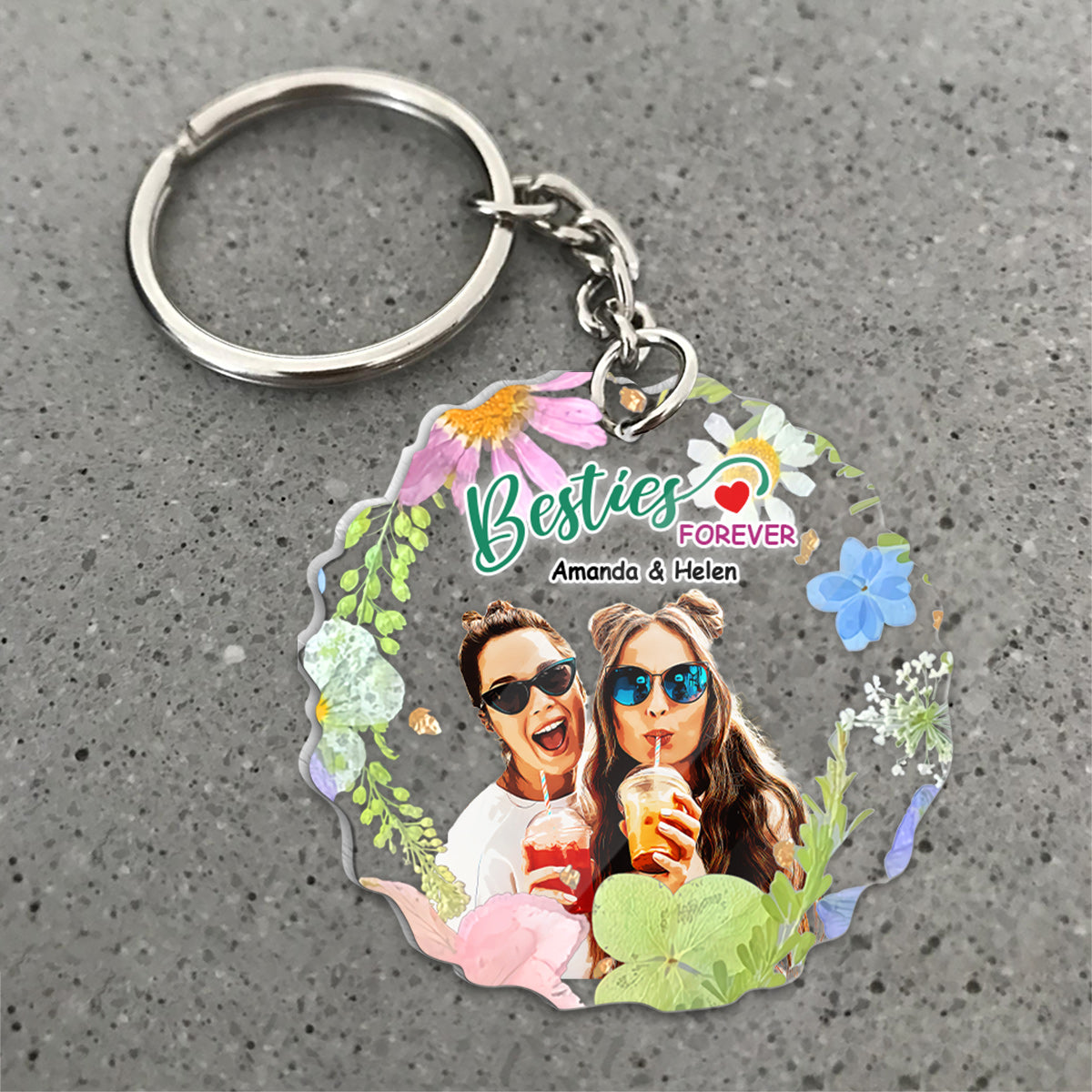 Besties Forever - Personalized Bestie Keychain