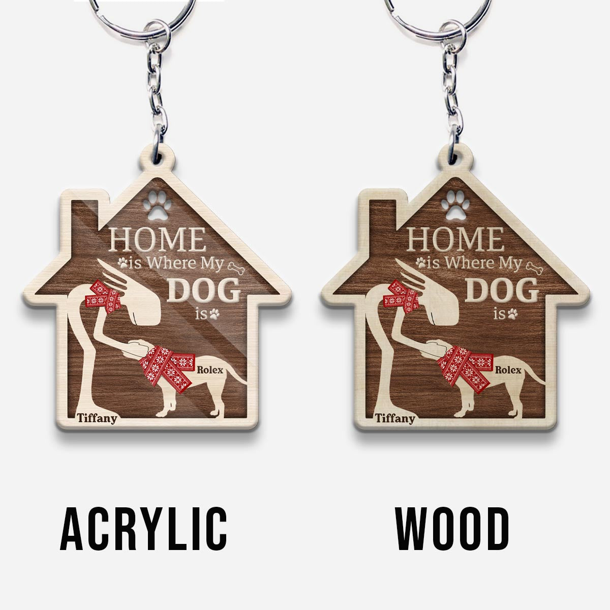 Home Is Where My Dog Is - Personalized Dog Keychain