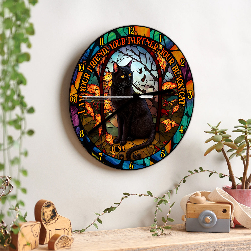 Black Cat - Personalized Black Cat Wall Clock