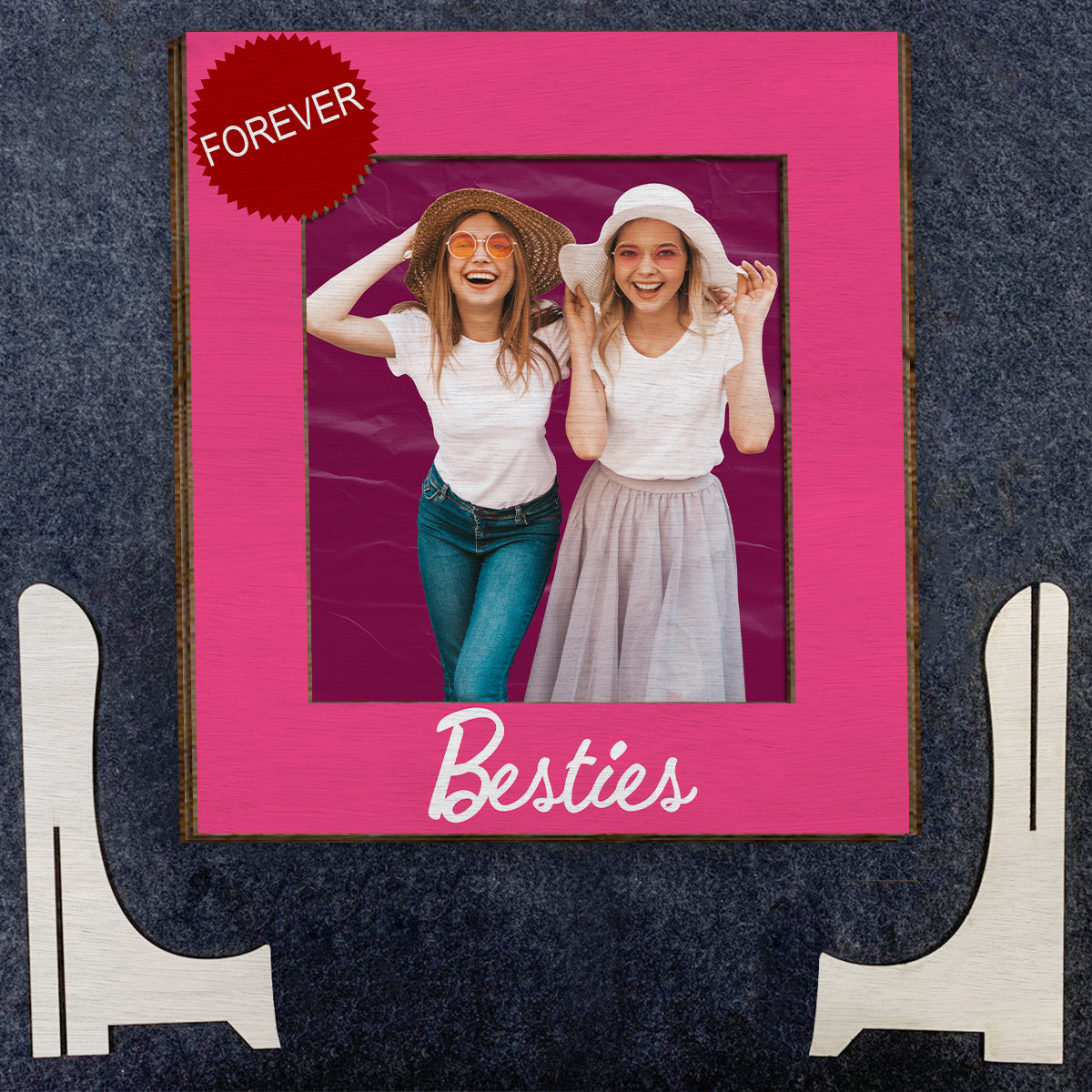 Besties Forever - Personalized Bestie 2 Layered Wood Sign / Wood Plaque