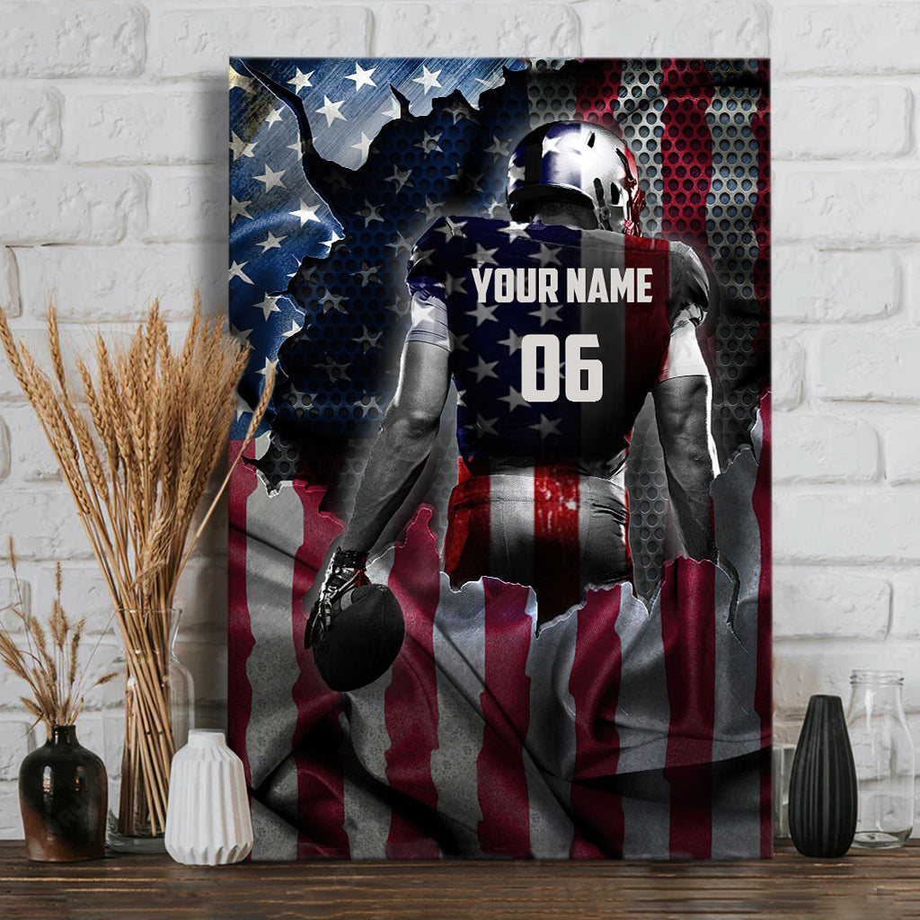 Love American Football - Personalized Football Canvas And Poster