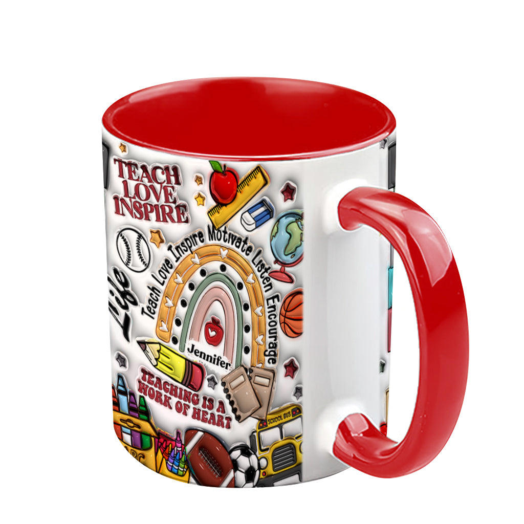Teach Love Inspire - Personalized Teacher Accent Mug